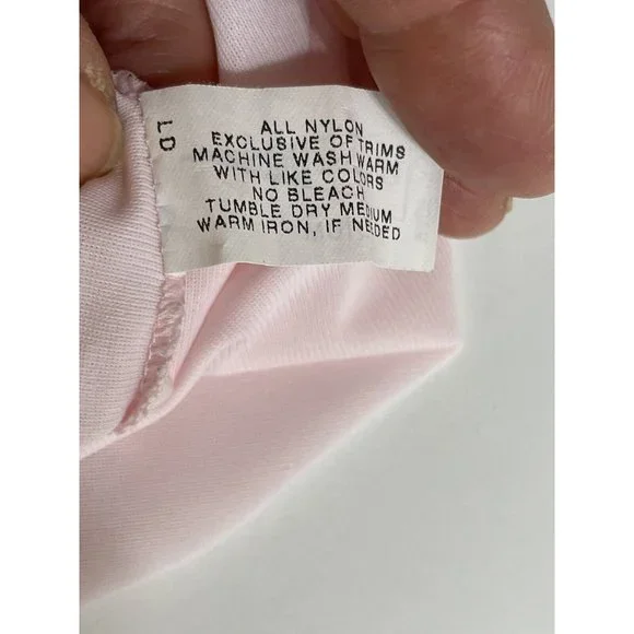 Vintage Nightgown/Robe Set Women’s Size Medium Shadowline Pink Nylon Rose Trim - Picture 8 of 13